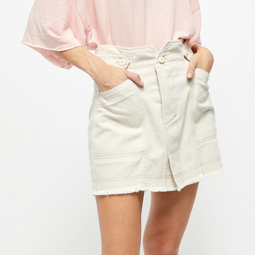 NEW Free People Alpha Utility Button Mini skirt
